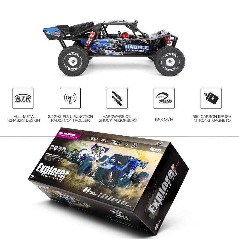 Wltoys 124018 RC samochód wyścigowy 60 km/h 1/12 2,4 GHz Off-Road Drift RTR 4WD Zabawka prezent