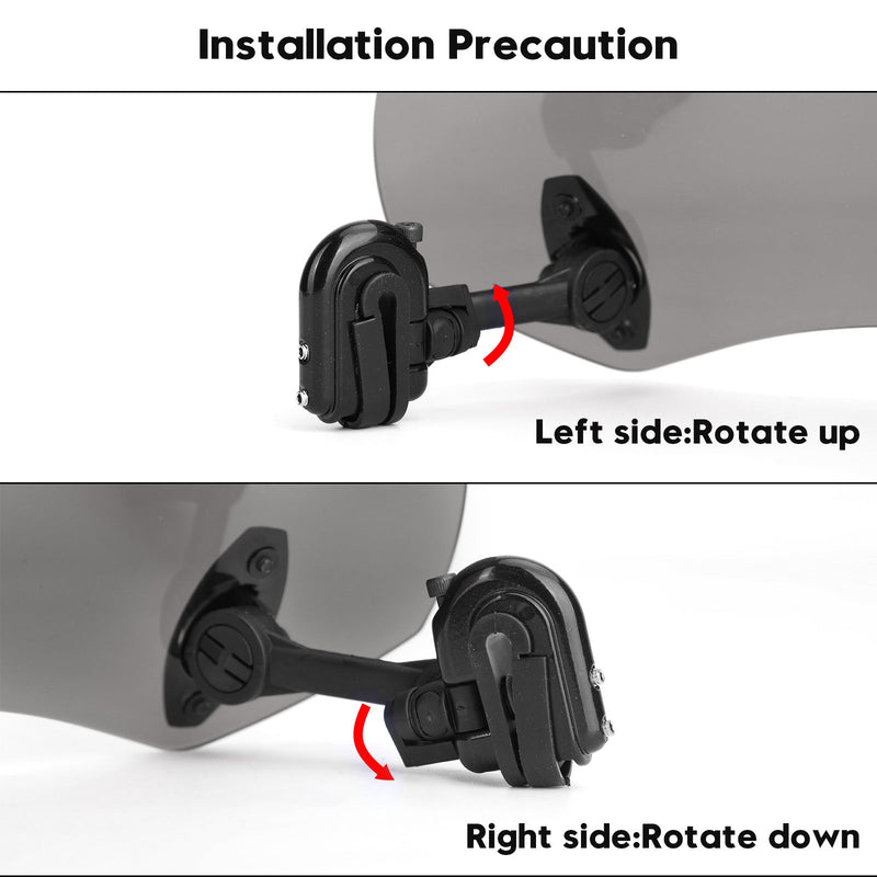 Motorsykkel Justerbar Clip On Windshield Extension Spoiler Vindavviser Grå Generisk