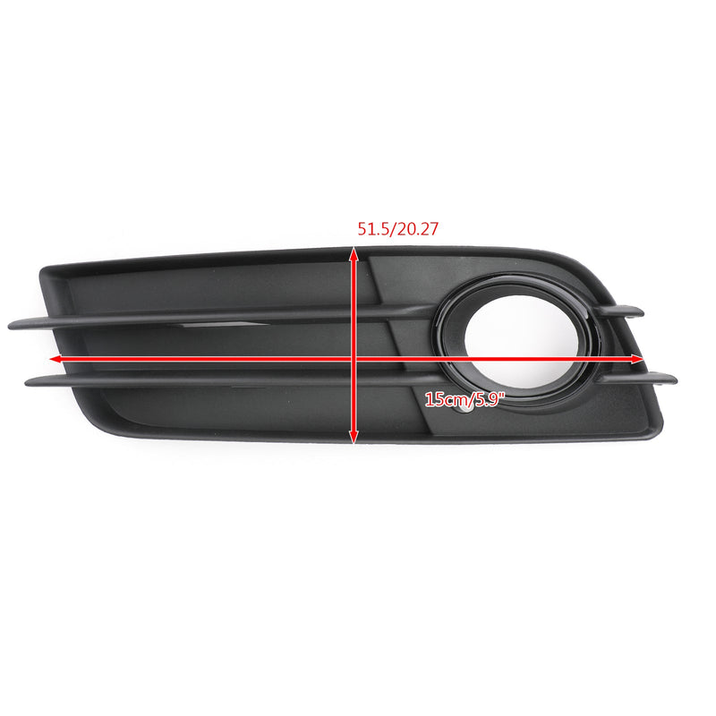 Vänster sida Mattsvart Dimljus Grill S-Line stötfångare för Audi A4 B8 2008-2012 Generic