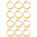 12 STK Servietringe Blad Servietholder Pynt Legering Gylden