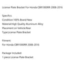 Soporte de matrícula trasera de motocicleta para Honda CBR1000RR 2008-2016 genérico