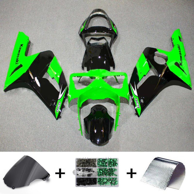 Amotopart Kawasaki ZX6R 636 2003-2004 kåpa Set Body Plast ABS