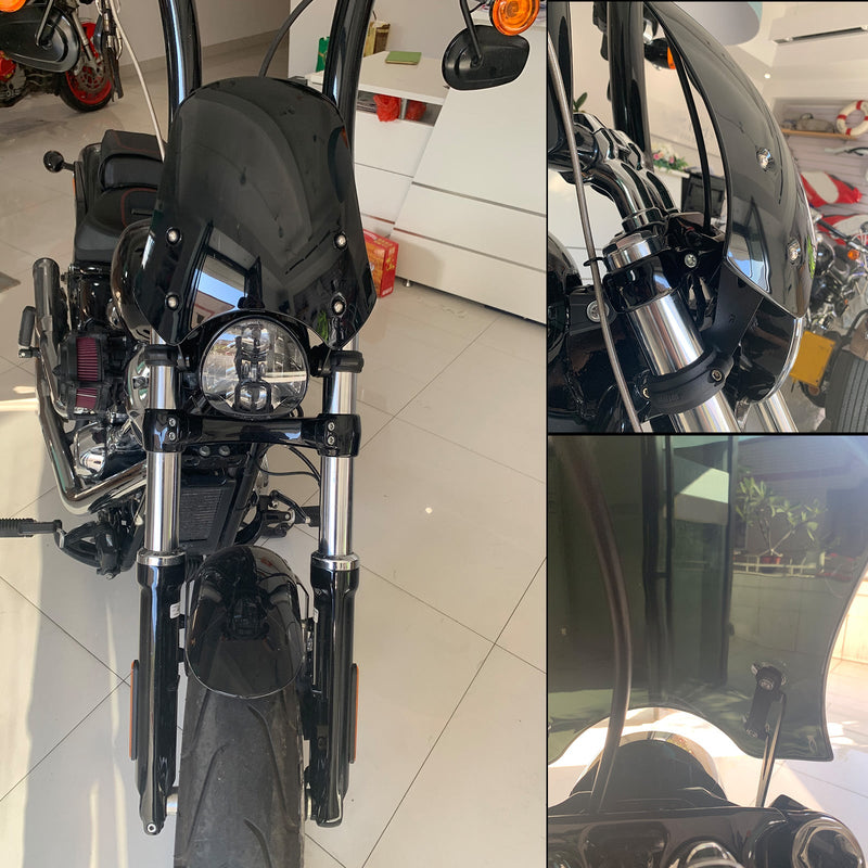 Pára-brisa de motocicleta de plástico ABS para modelos genéricos Harley Dyna Softail