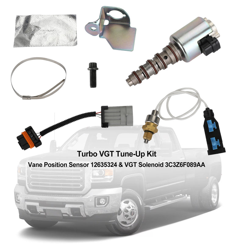 Kit de ajuste Turbo VGT - Sensor de posición de paleta 12635324 y válvula solenoide VGT 3C3Z6F089AA