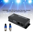 LED RGB DMX 512 Controller Dekoder Dimmer 3Channels 24A 3x8A Strip Light