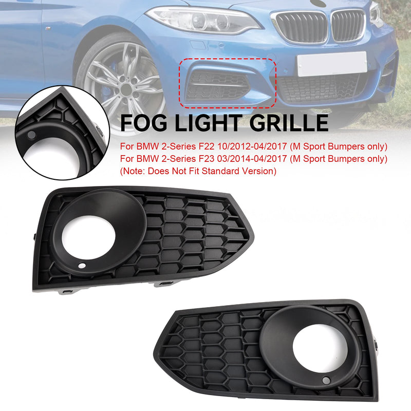 BMW 2-serie F22 F23 M Sport 2STK Frontfanger Tåkelys Grill Grill.