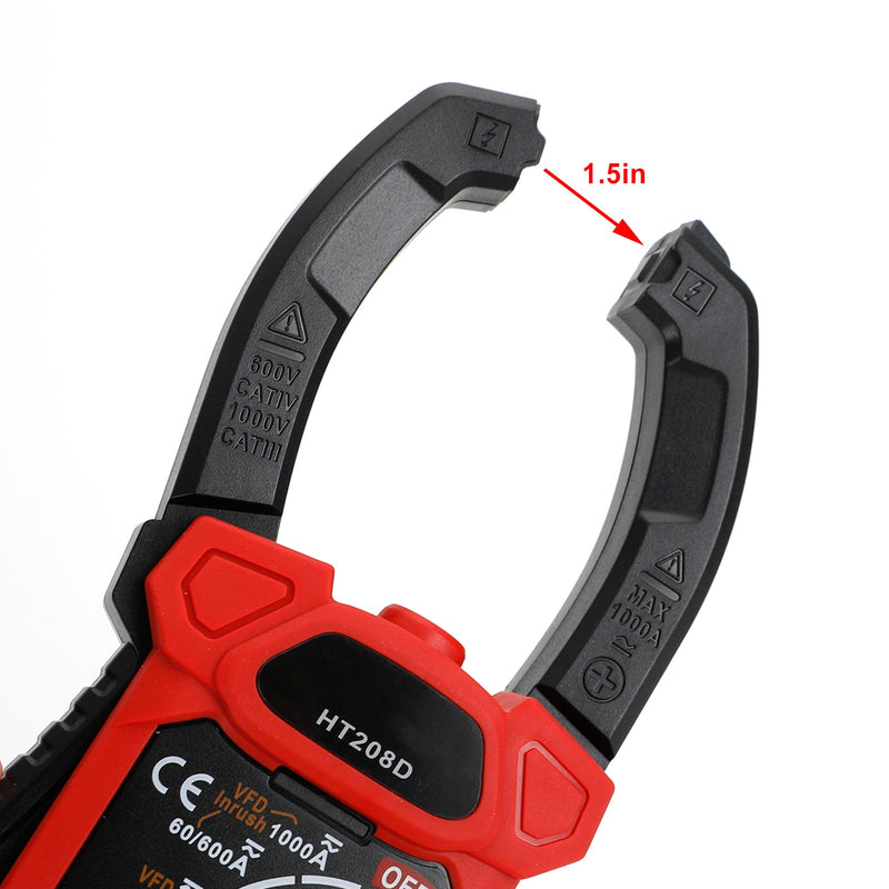 HT208D Clamp Meter AC DC 6000 Counts Spenningsmotstandstester