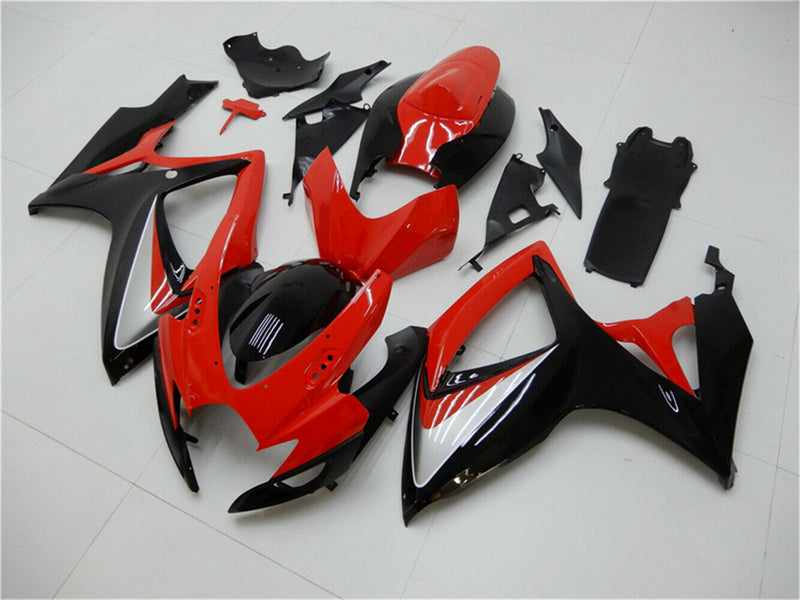 Fairing Suzuki GSXR600/750 2006-2007 Injection Plastic Kit Rød Svart Generisk