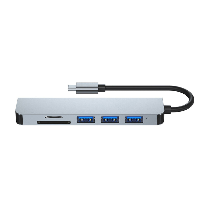 6 in 1 USB-C Type C HD -lähtö 4K USB 3.0 HD -sovitin HUB-monitoimitelakka