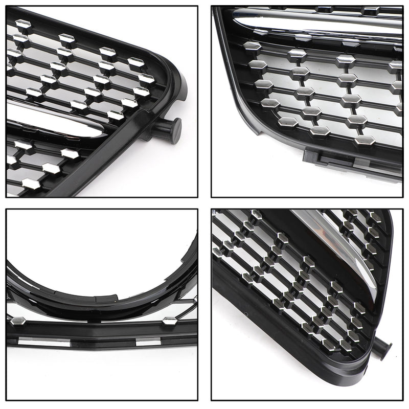 Grillgrill i sort krom som passer til Mercedes-Benz W204 C200 C300 08-14