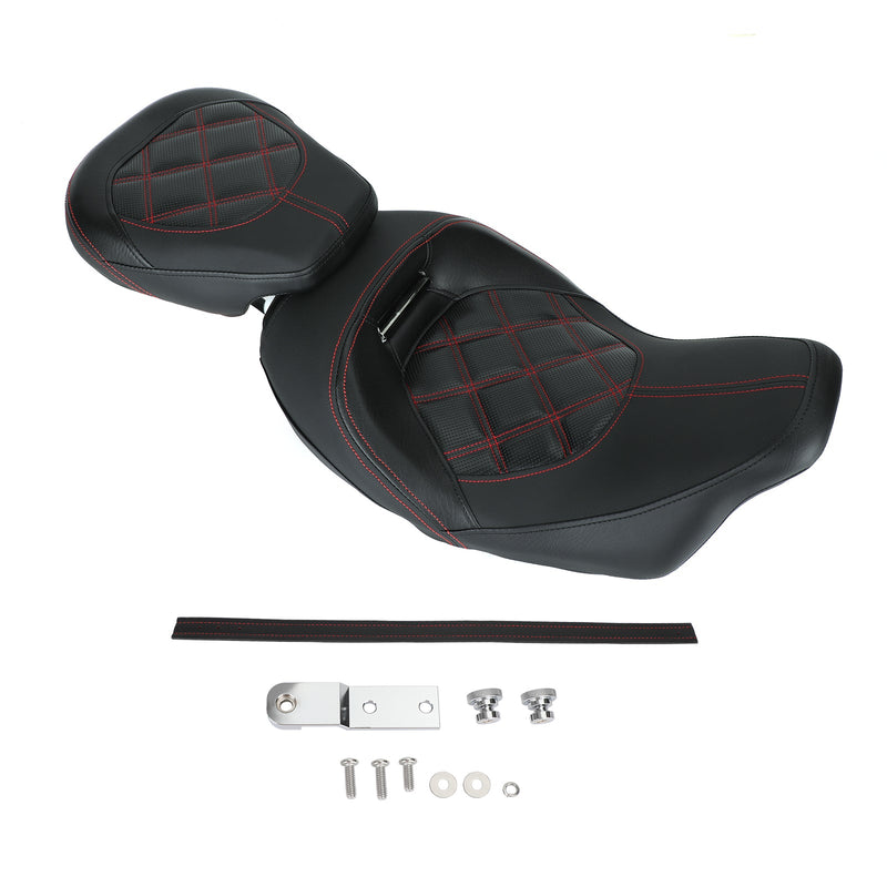 Assento do passageiro do motorista Red Fits Touring Cvo Electra Street Glide 09-23