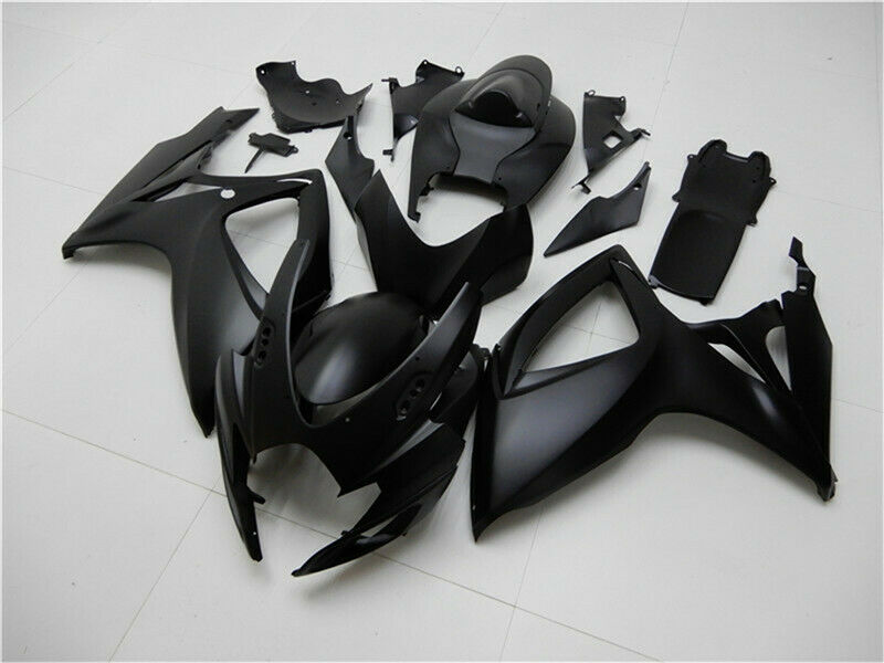 Verkleidungs-Einspritz-Kunststoff-Set, mattschwarz, passend für Suzuki GSXR600/750 2006–2007