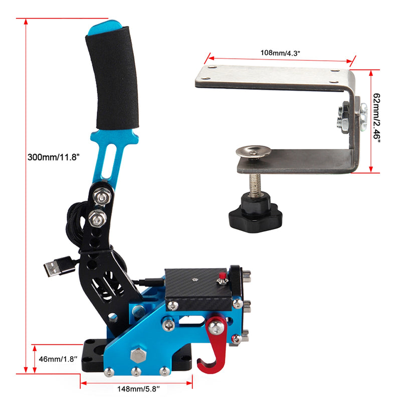 14-biters PS4/PS5 USB3.0-håndbremssett for racingspill Rattstativ G29