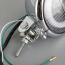 5palcový motocyklový světlomet Chrome Halo Ring DRL pro Cafe Racer Custom Bike