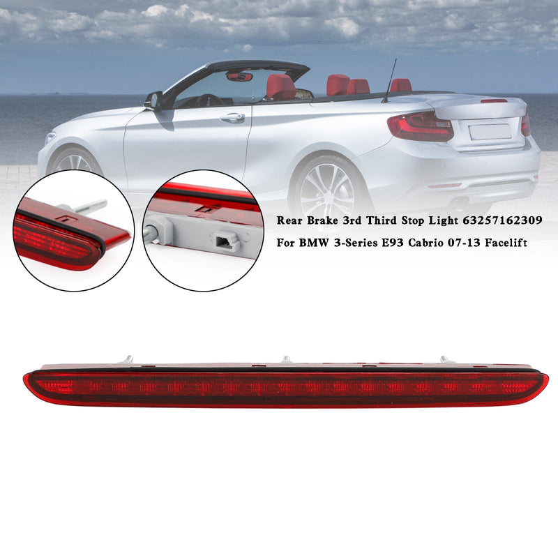 3ra luz de freno trasera 63257162309 para BMW Serie 3 E93 Cabrio 07-13 Facelift