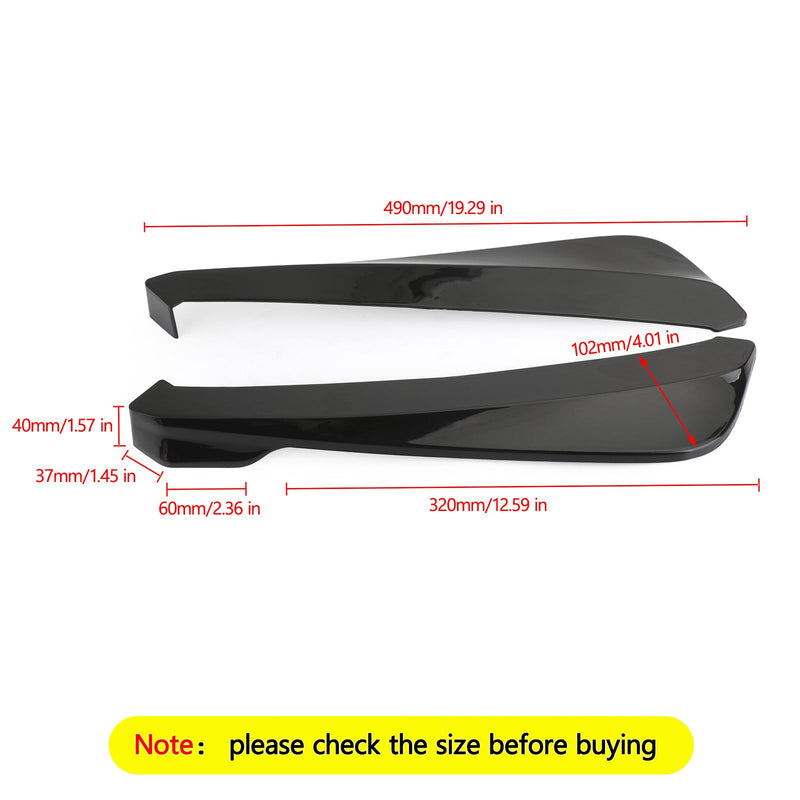 Para-choque traseiro de carro 19" Canard Splitter Difusor Valence Spoiler Brilho labial preto