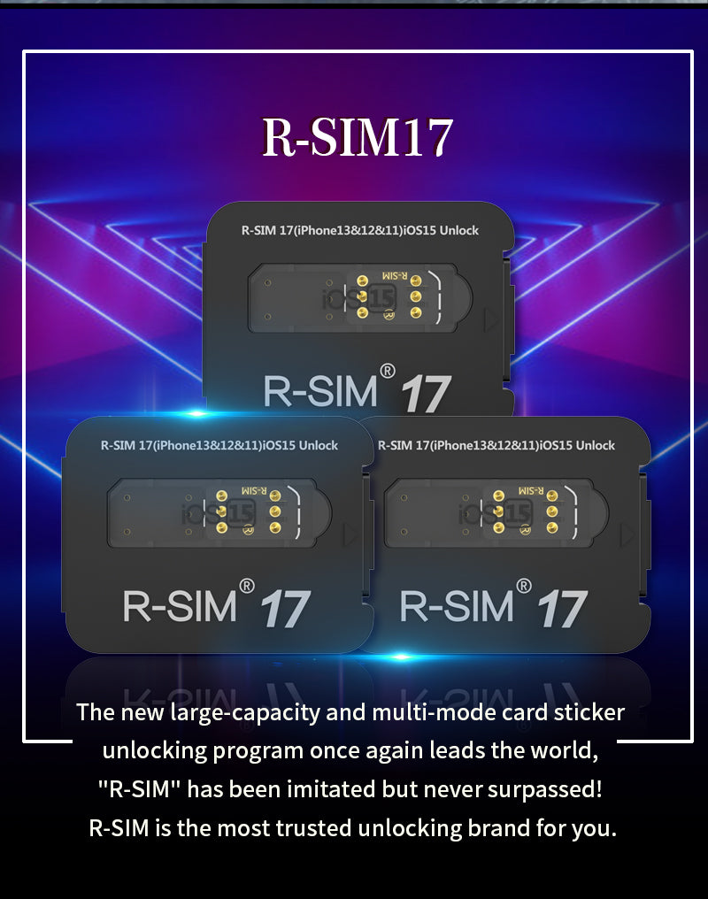 Uppgradera RSIM 17 Nano Unlock Card för iPhone 13 Pro 12 Pro Max X XS Max 8 iOS 15