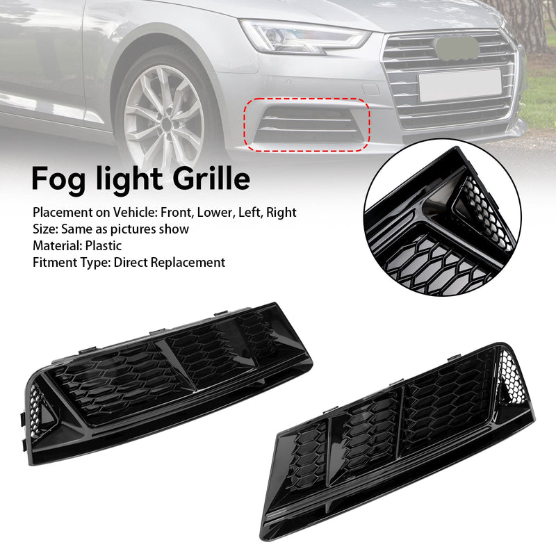 AUDI A4 B9 2016-2018 Grill świateł przeciwmgielnych Dolny grill zderzaka Chrom