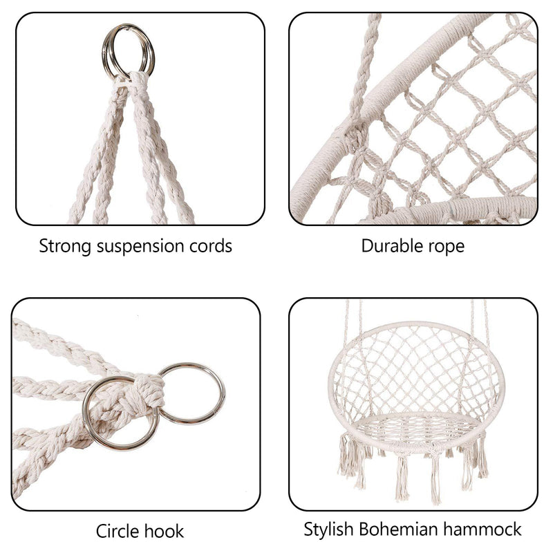 Hängematten-Stuhl-Seil-hängende Schaukel-runde Innen-Ourdoor-Terrassen-Schlafzimmer-Hängematte