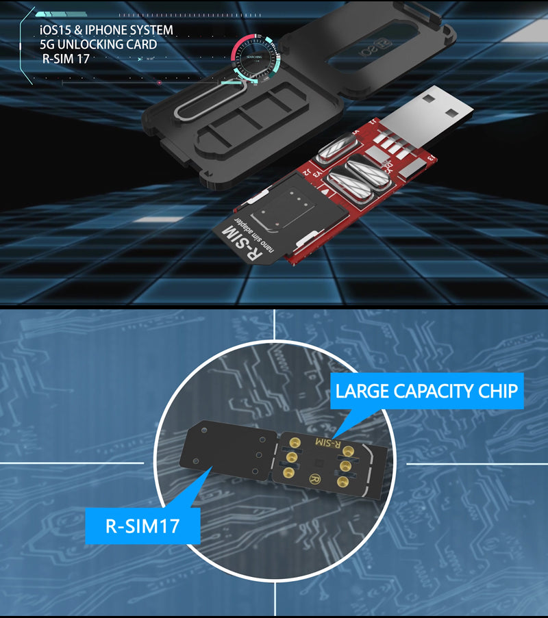 Upgrade RSIM 17 Nano -Entsperrkarte für iPhone 13 Pro 12 Pro Max X XS Max 8 iOS 15