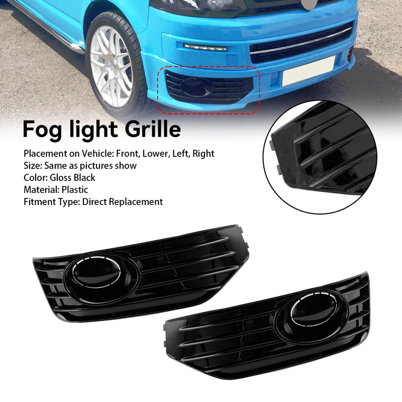 VW T5 T5.1 2010-2015 Farol de Nevoeiro Tampa Inserção S Line Grill Preto Brilhante