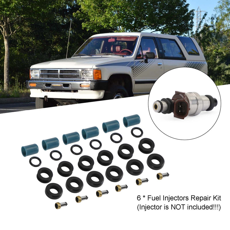 6 kpl polttoainesuuttimen korjaustiivisteen muunnossarja, joka sopii Toyota 3VZE 1988-1995 3.0L kuorma-autoon