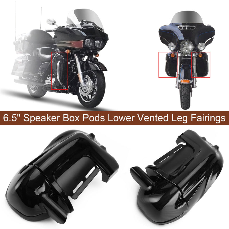 Harley Street Glide Touring 1983-2013 Coberturas de perna ventiladas inferiores 6,5" Caixas de alto-falante genéricas