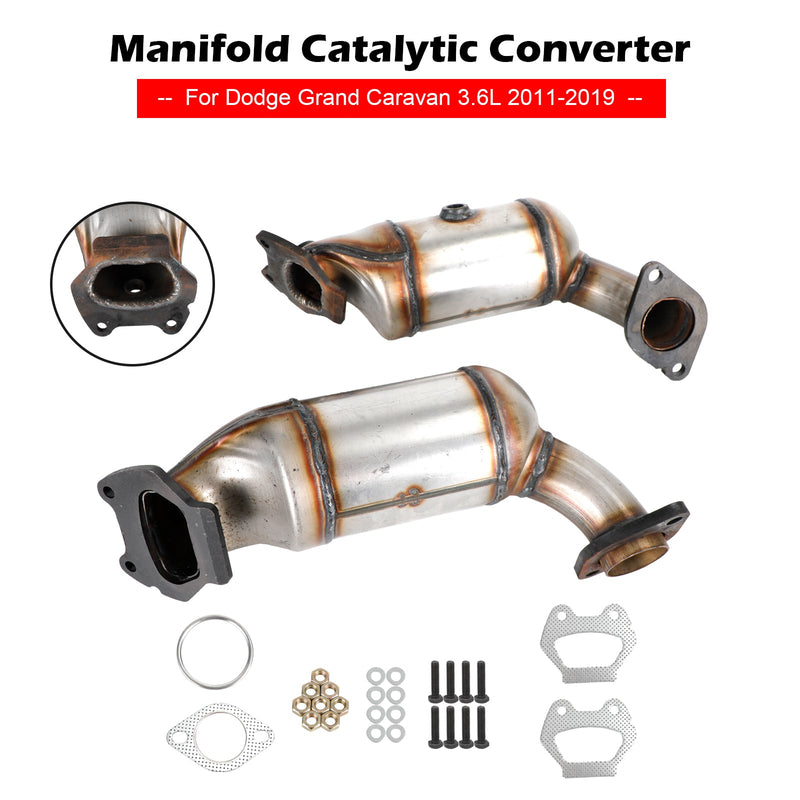 Dodge Grand Caravan 3.6L 2011-2019 Manifold Conversores Catalíticos Banco1 Banco2