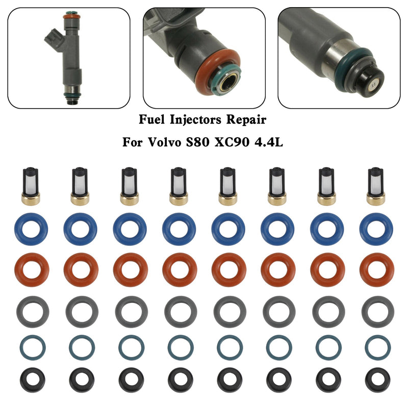 Volvo S80 XC90 4.4L 8PCS Einspritzdüsen Reparatur Dichtungssatz Filterkappe FJ1073 85212247 1550589 86536080 024078918 55559397 1581552