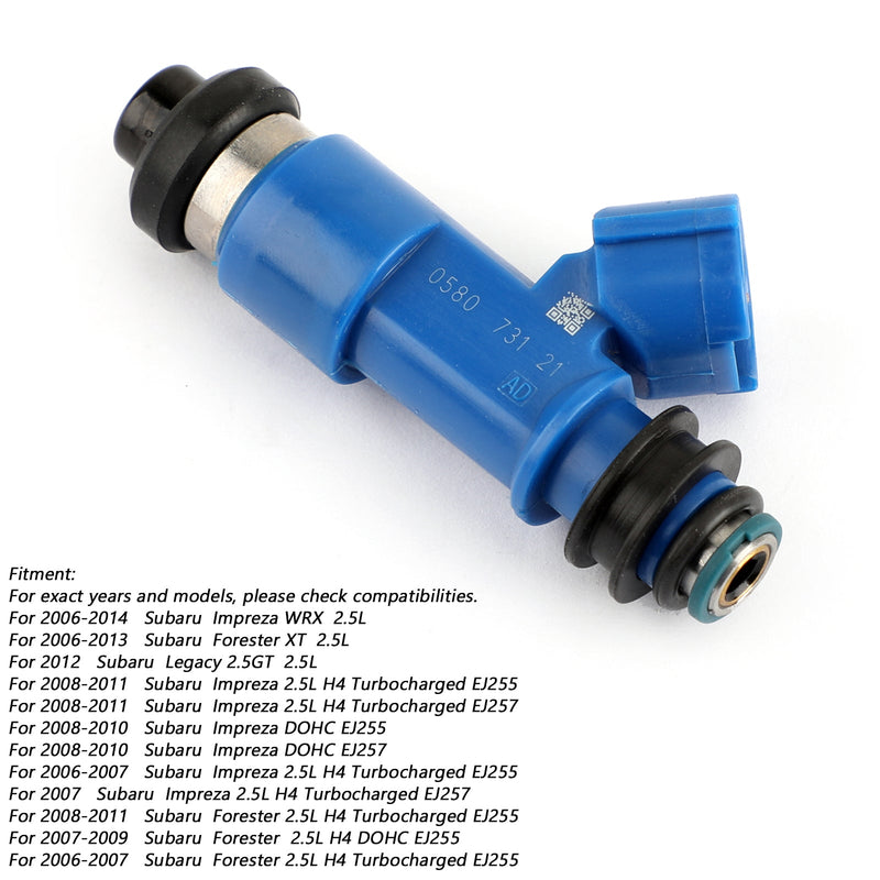 1 inyector de combustible azul oscuro de 565 cc para WRX/STI 16611-AA720 2.5L genérico