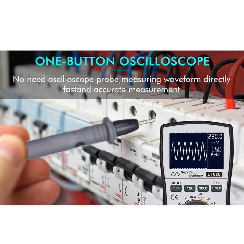 ET826 2 em 1 Digital Smart Osciloscópio Multímetro CA/CC Tensão