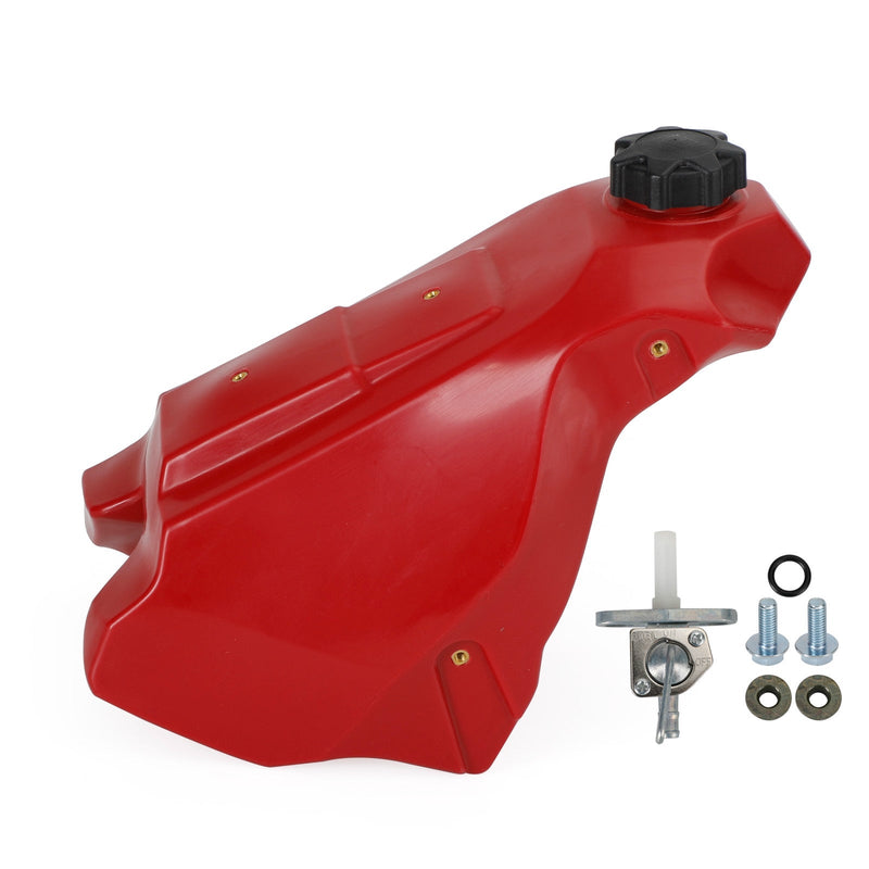 1989-2001 Honda CR500R Drivstoff Gass Tank & Cap Red 3,6 Gal Petcock Valve Kit