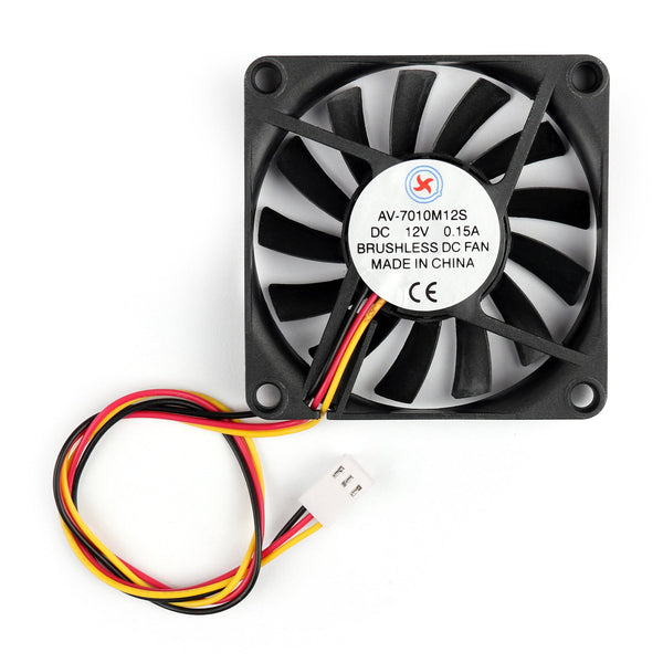 10 STÜCKE DC Brushless Cooling PC Computerlüfter 12 V 7010s 70 x 70 x 10 mm 0,15 A 3-poliger Draht