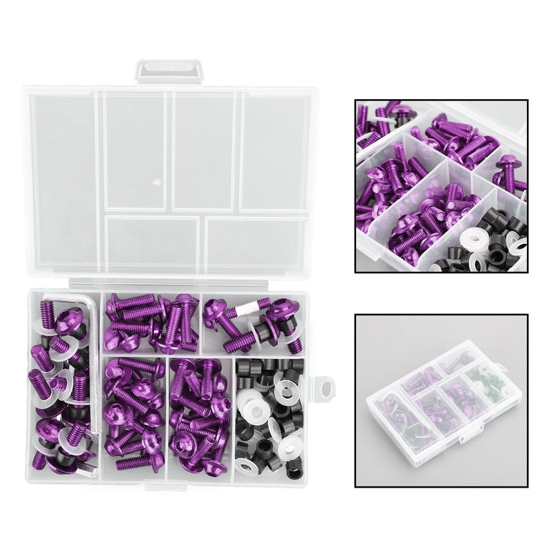 Parafuso de para-brisa para motocicleta 158X kit de fixação clipe parafuso roxo