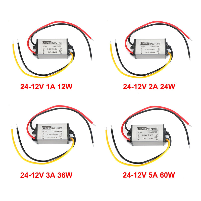 DC Buck Converter 24V a 12V 1/2/3/5A módulo de fonte de alimentação à prova d'água