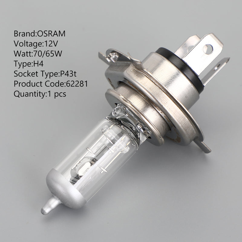 H4 para lámpara de faro de coche OSRAM Super + 30% más de luz P43t 12V70/65W 62281 genérico