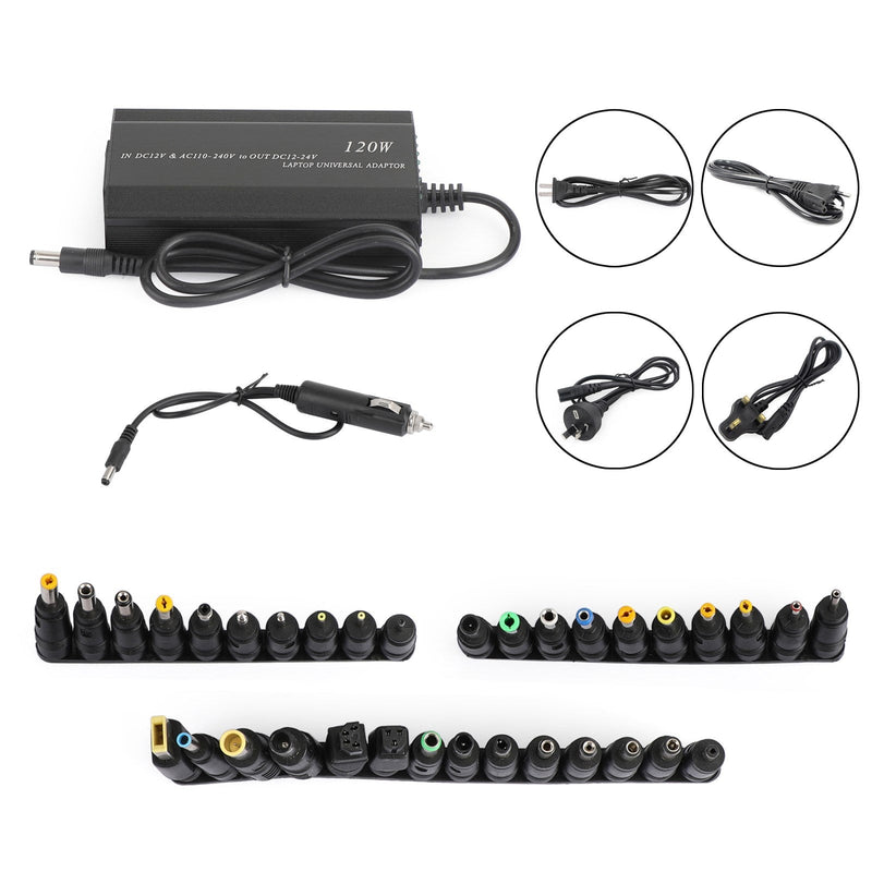 Universal 120W Car Home 34 Tips Power Supply Adapter Laddare för bärbar dator