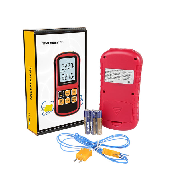 Digitales Thermoelement Thermometer Temperatur Zweikanal-Messgerät Tester LCD