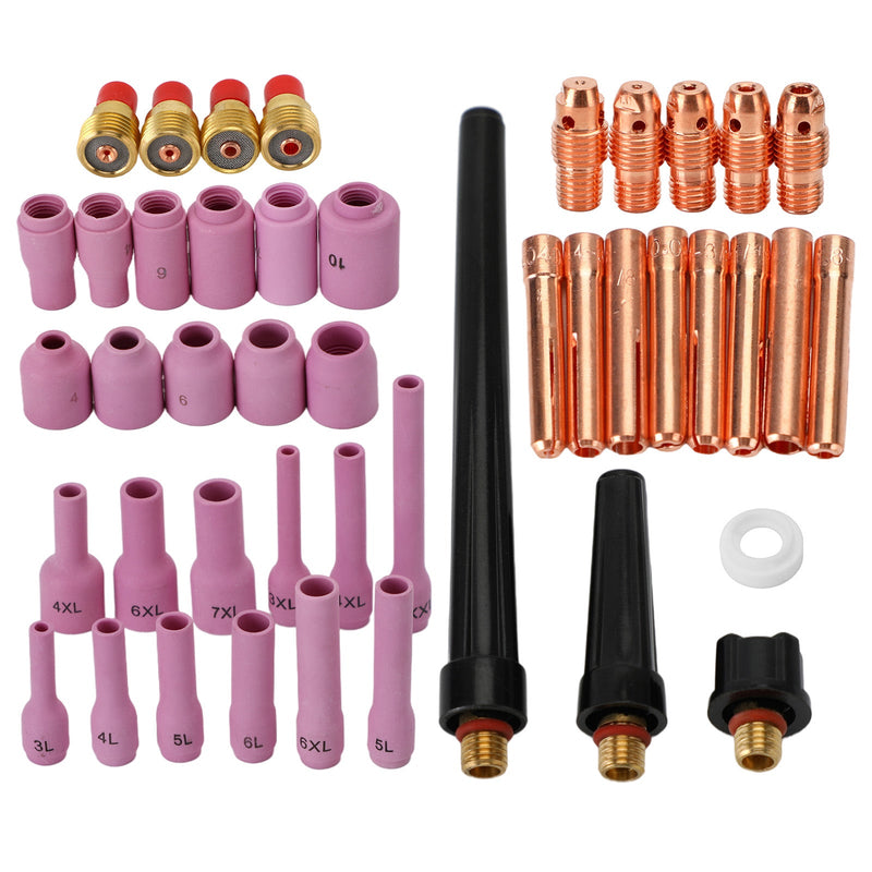 46 pçs Tig Lente Gás Collet Corpo Diferentes Tamanhos Fit Tig Tocha de Solda Wp9 20 25