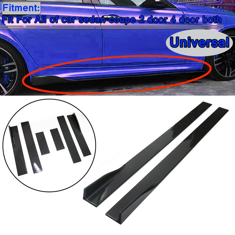 86,6" Universal Sideskjørt Extensions Rocker Panel Splitters Lip Carbon Look Generisk