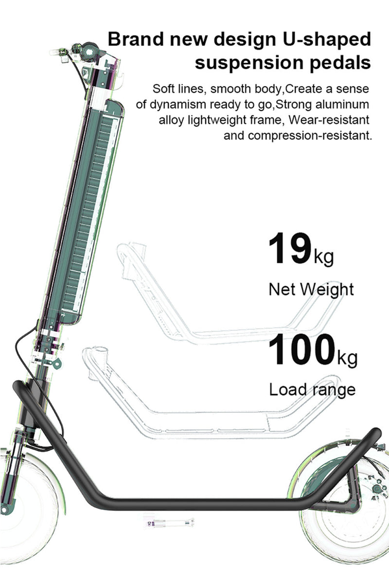 Impulsión adulta de la parte posterior del amortiguador de choque de la aleación de aluminio de la vespa eléctrica plegable de 10 pulgadas