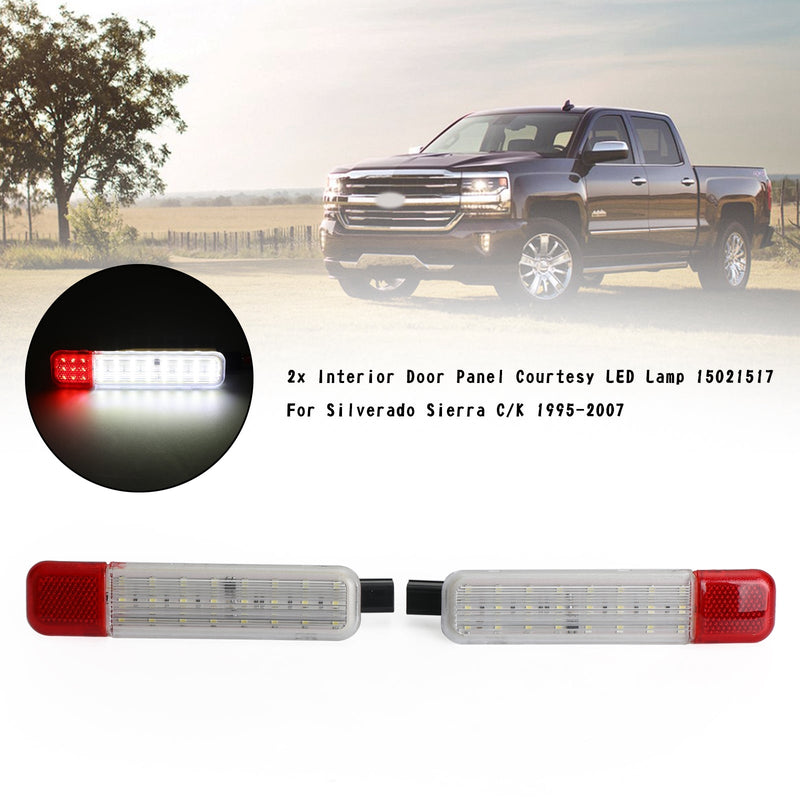 2x Innentürverkleidung LED-Innenleuchte 15021517 Für Silverado Sierra C/K 95-07 Generic