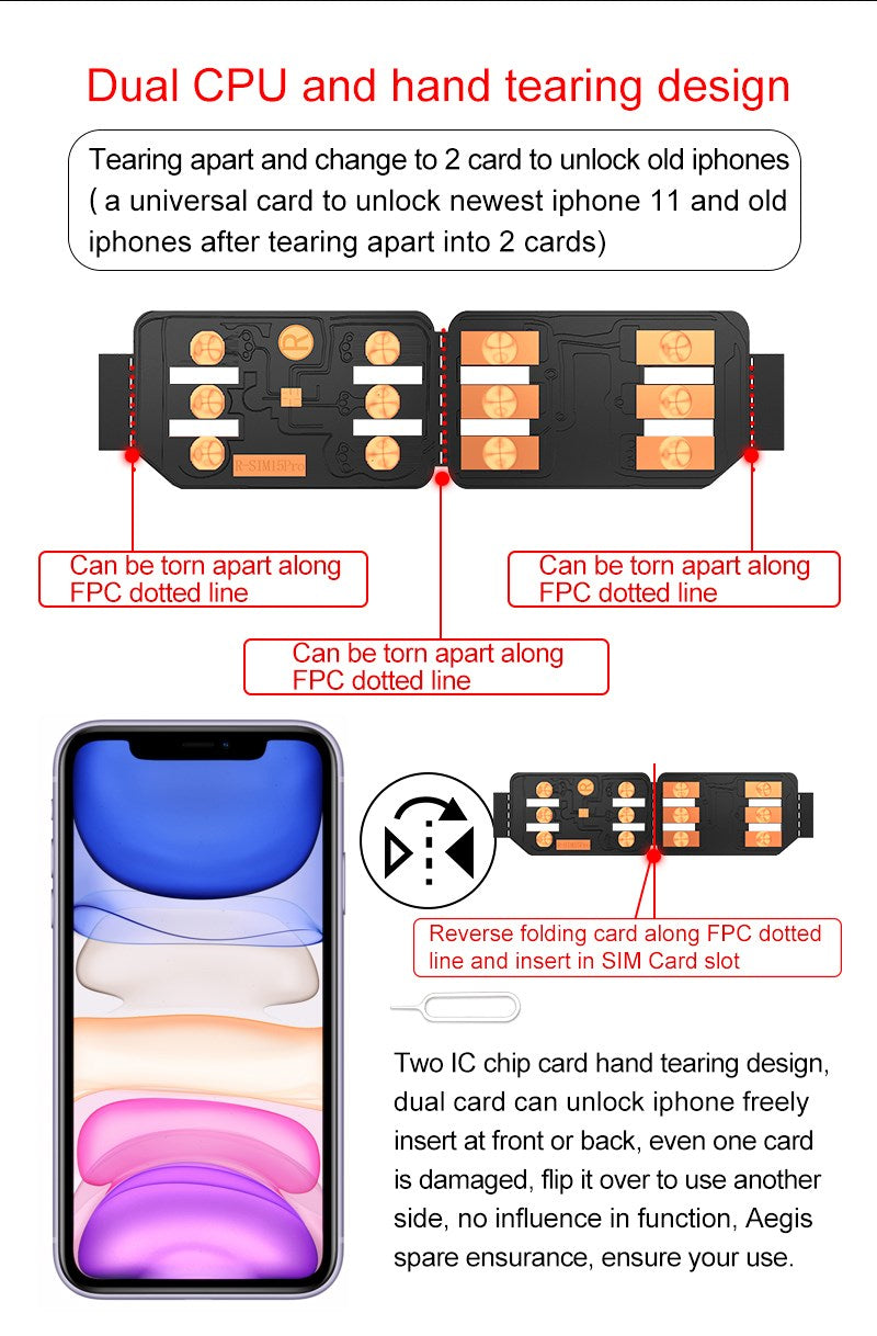 Oppgrader RSIM-15 Nano Unlock Card for iPhone 13 Pro X XS Max 8 iOS 14.7