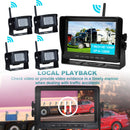 Cámara de visión trasera inalámbrica AHD 1080P con pantalla de 7" para remolque de camión