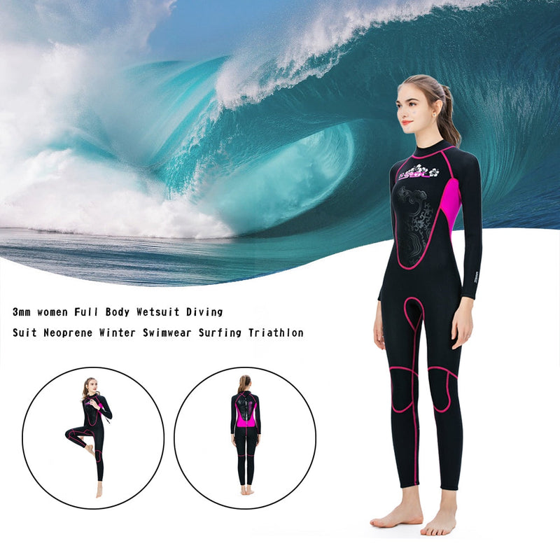 3MM Frauen Neoprenanzug Surfen Tauchanzug Ganzkörper Schnorcheln Triathlon