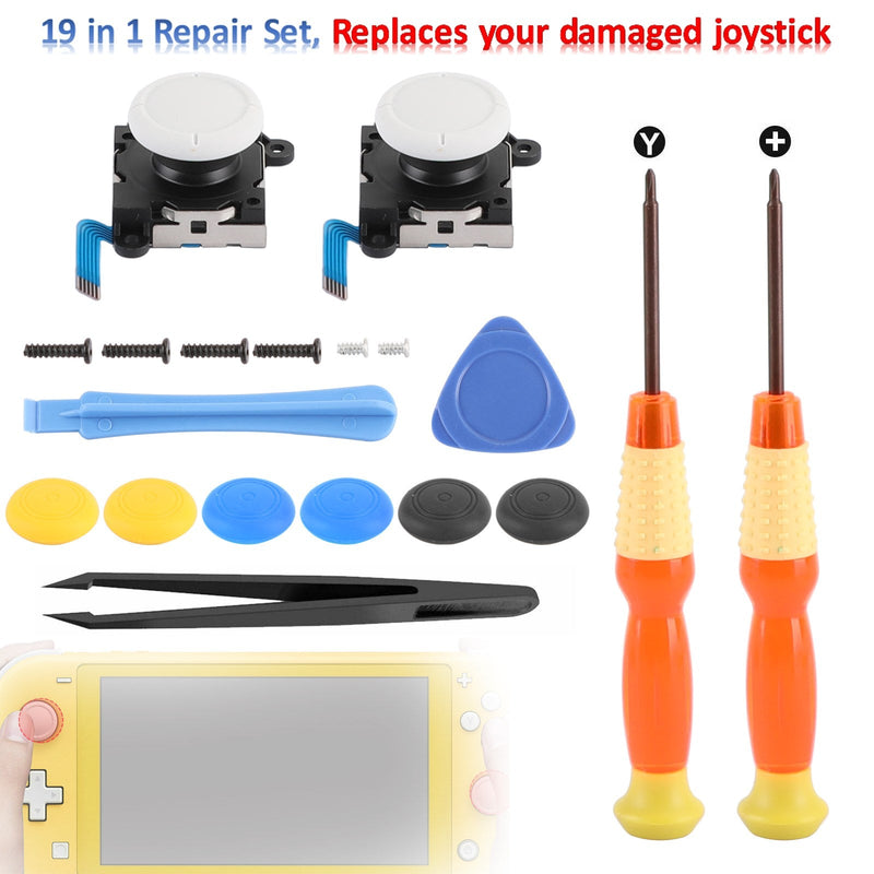 Kit de reparo 19 em 1 3D stick do sensor analógico + ferramenta adequada para o joystick Switch Lite