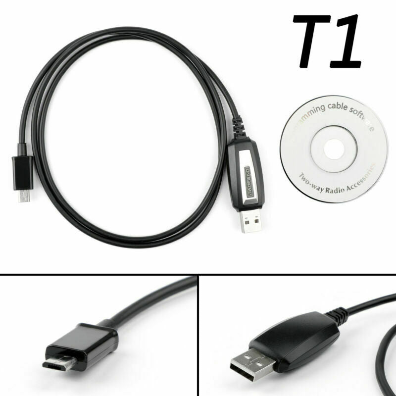 Programación Walkie Talkie USB Radio Cable móvil para Baofeng BF-T1 Mini