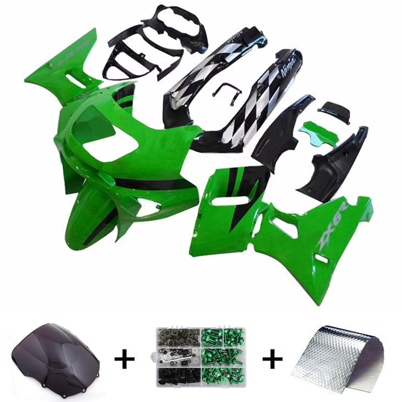 Amotopart kåpa set för Kawasaki ZZR400 1993-2007, ZZR600 1998-2003, kropp, plast, ABS