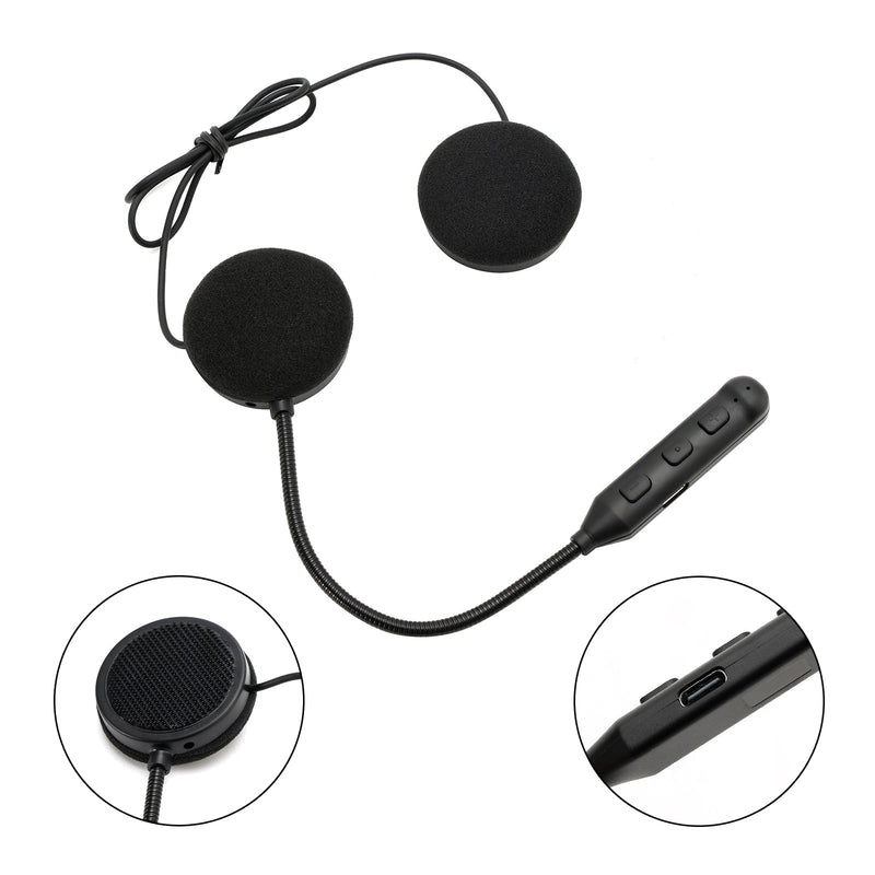 Universal Speaker Player Hjälm Bluetooth-hörlurar Headset Svart För Motorcykel