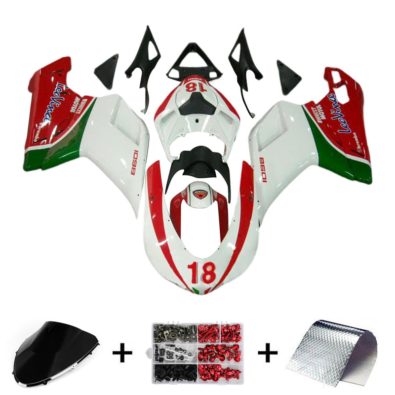 Amotopart kledningsett for Ducati 1098 1198 848 2007-2011 Karosseri ABS